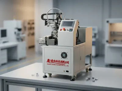 Pressa automatica per rivettatura di teste di cristallo per connettori RJ45 SJM01