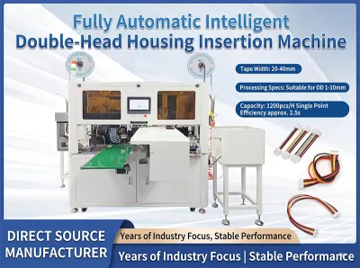 Macchina completamente automatica per crimpatura, stagnatura e inserimento connettori a doppia testa JW-DHHI - Attrezzature Ausiliarie per Cablaggi