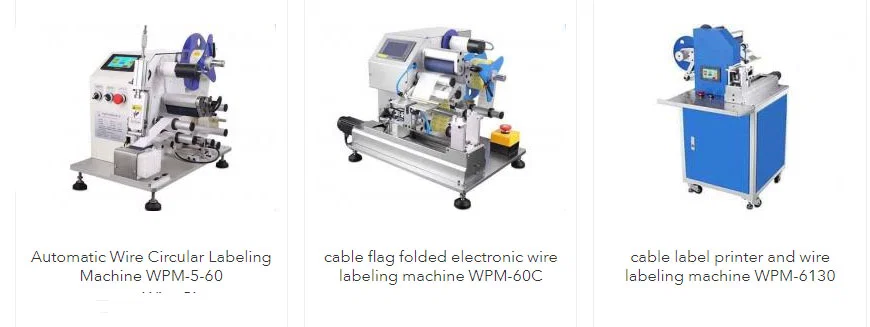 macchine per etichettatura cavi (modelli a bandiera, circolari, pieghevoli, a stampa) per una marcatura chiara e durevole di fili/cavi per migliorare l'identificazione e l'organizzazione.