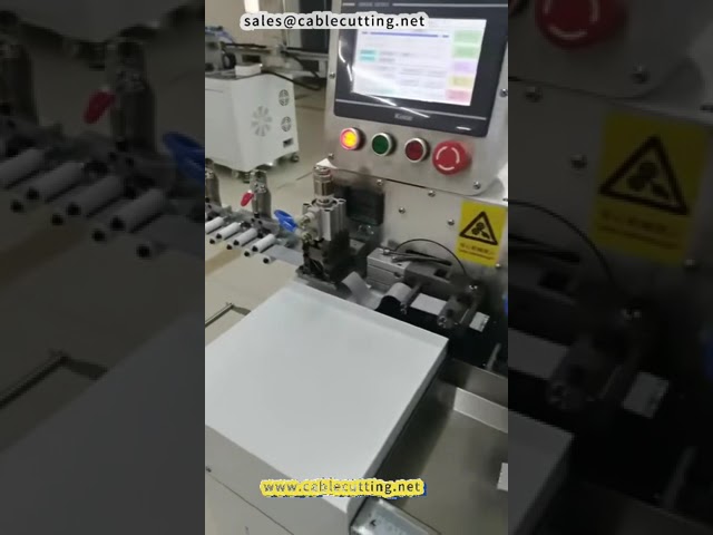 Macchina automatica per crimpatura terminali a doppia testa e stagnatura a immersione per cavi piatti