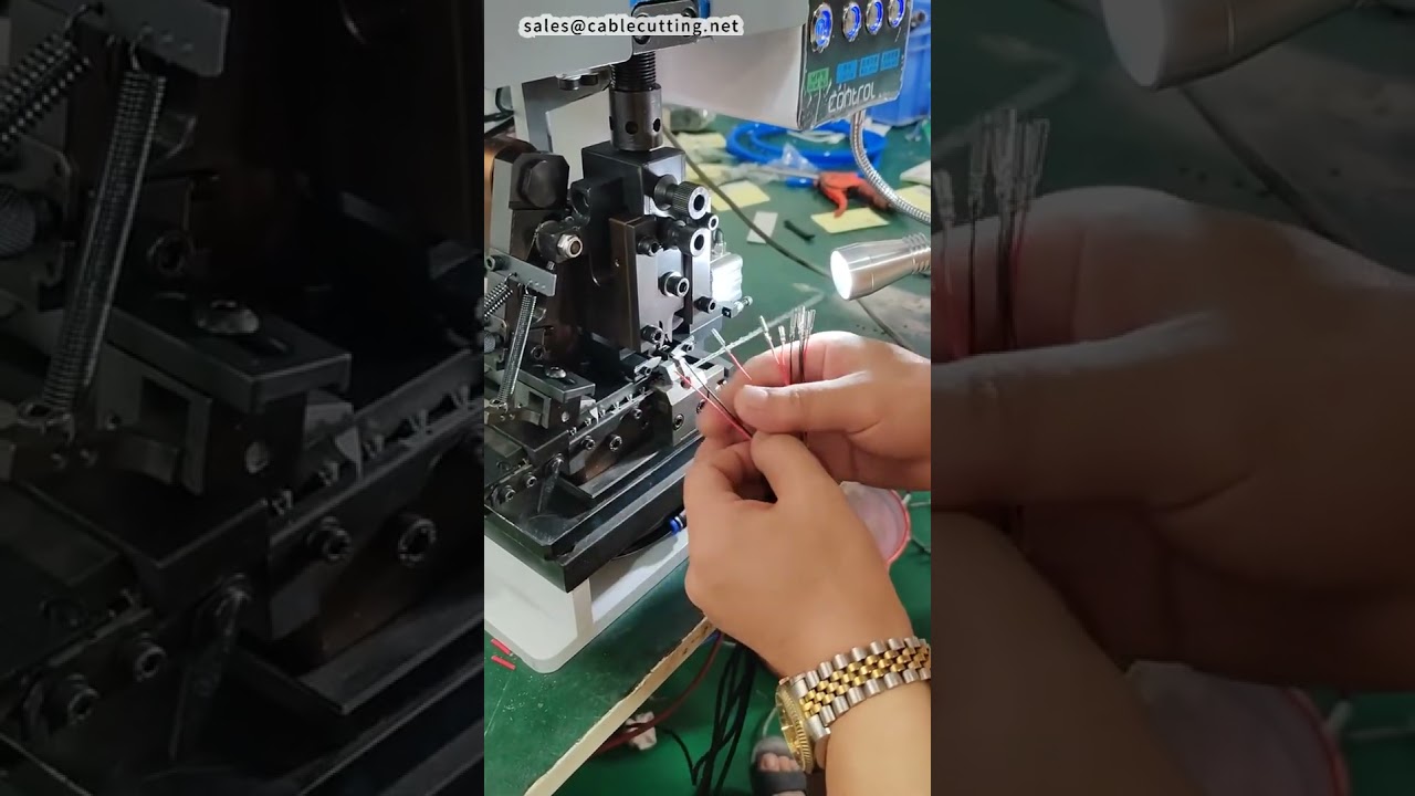 Macchina spellatura e crimpatura singola per terminali tubolari tondi - Setup rapido #fabbrica #macchina