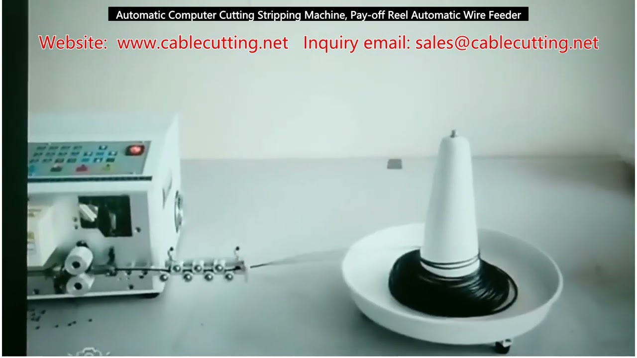 Tagliacavi e spellafili automatico computerizzato con svolgitore e alimentatore automatico
