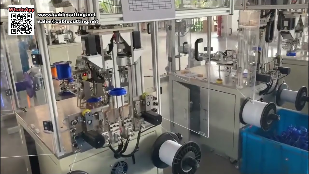 Macchina avvolgitrice e legatrice automatica per confezioni di filo per decespugliatore con cartoncino