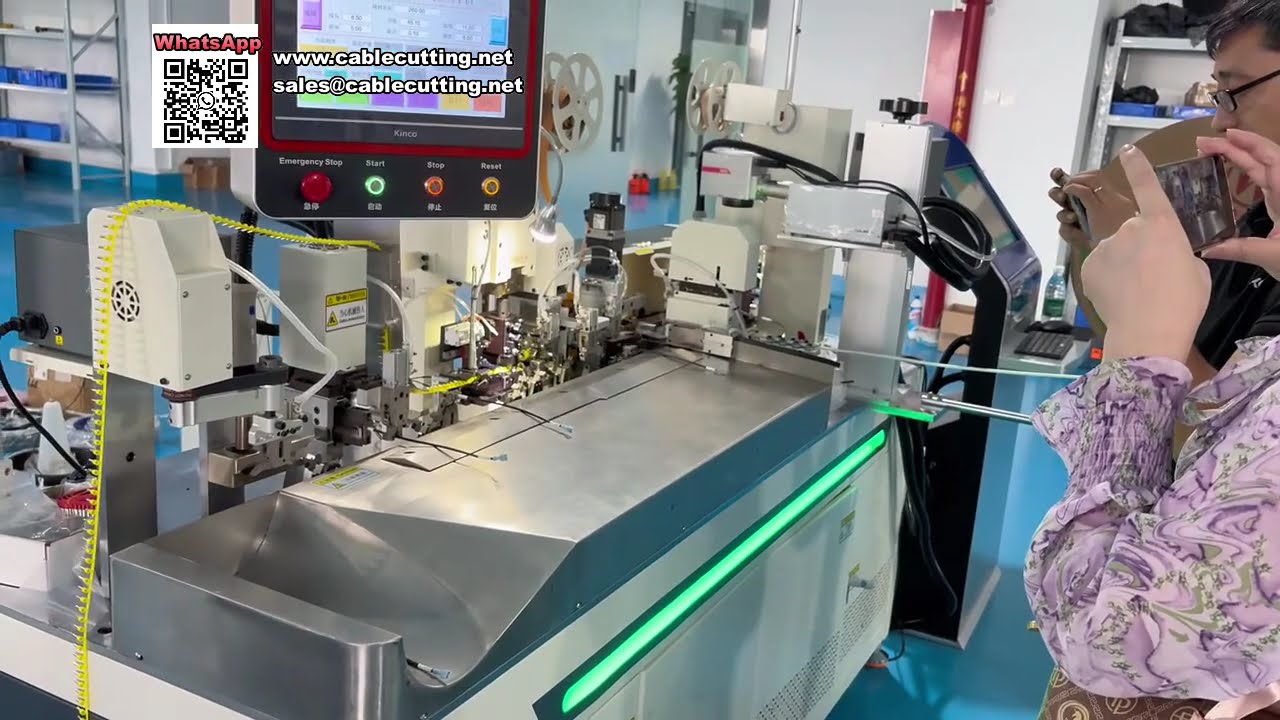Macchina automatica tutto-in-uno per marcatura laser, termorestringente e crimpatura terminali
