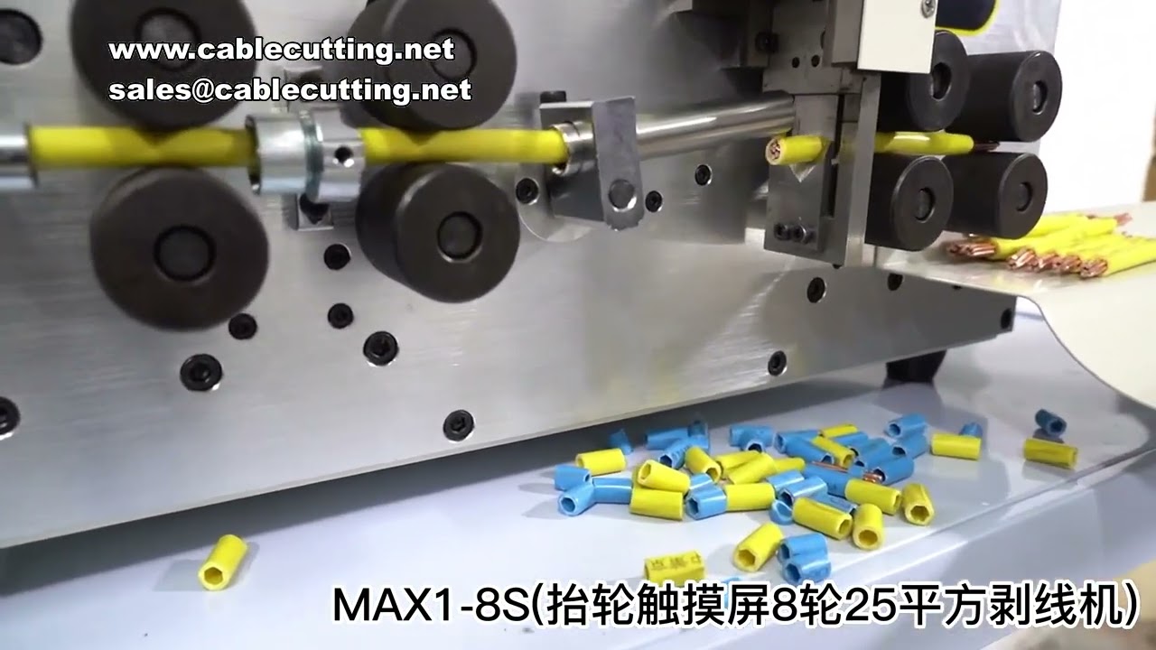 MAX-1 Touch Screen: Macchina Spellafili e Tagliacavi Automatica – 0,2-25 mm², 8 Ruote Motrici