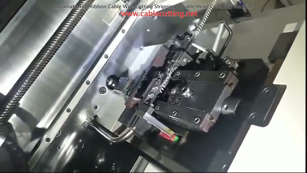 Macchina Automatica per Taglio, Spelatura e Crimpatura a Doppia Testa di Cavi a Nastro Piatto