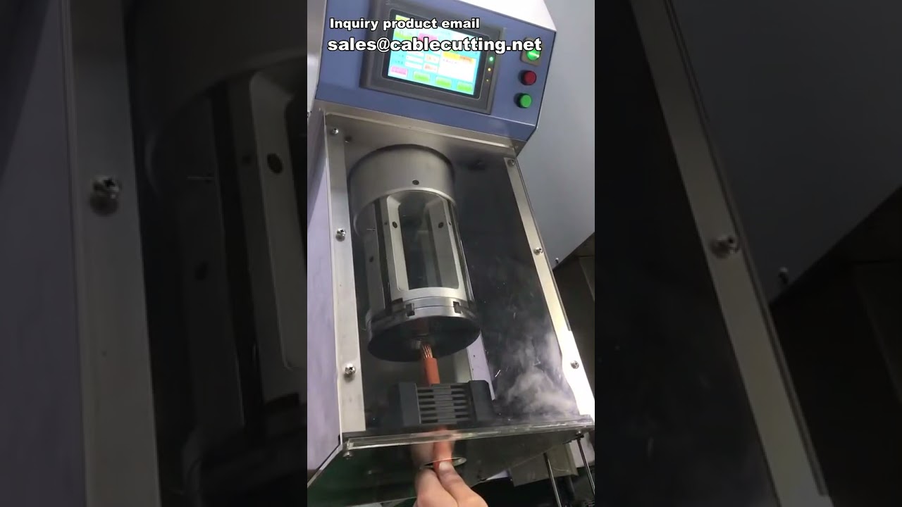 Macchina spelacavi e tagliacavi industriale: rimozione isolamento e taglio cavi di grandi dimensioni